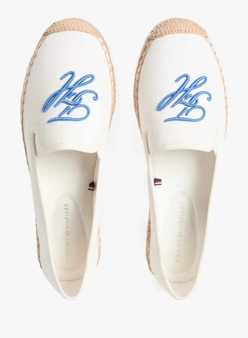 TOMMY HILFIGER  Logo Embroidery Canvas Espadrilles for Women | Best Price UAE